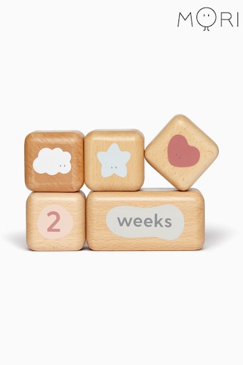 MORI Natural Wooden Sustainable Baby Milestone Blocks (T55813) | £20