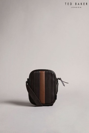Ted Baker Brn-Choc Evver Striped Pu Flight Bag (T55821) | £60