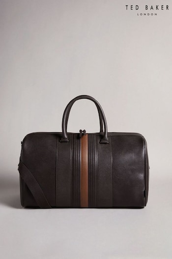 Ted Baker Brown Evyday Striped PU Holdall Bag (T55822) | £100