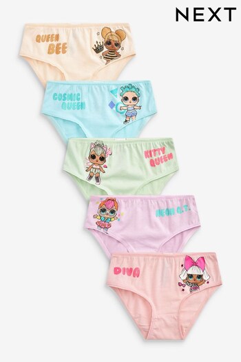 Pink/Green 5 Pack L.O.L Character Briefs (3-12yrs) (T55910) | £11 - £13