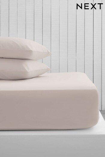 Pale Blush Cotton Rich Deep Fitted Sheet (T56367) | £14 - £21