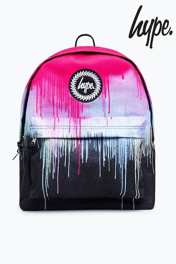 Hype. Unisex Pink Drip Crest Backpack (T56664) | £30