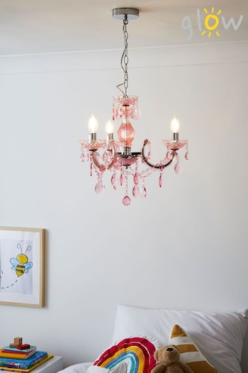 glow Pink Marie Terese 3 Light Ceiling Light (T57098) | £40