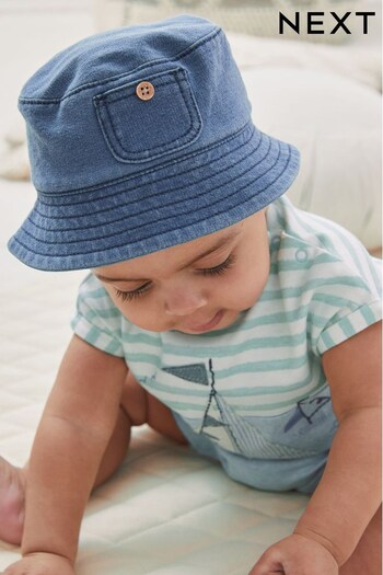 Blue Denim Baby Bucket Hat (0mths-2yrs) (T57490) | £8