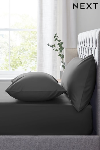 Charcoal Grey Easy Care Polycotton Fitted Sheet (T57550) | £6 - £15