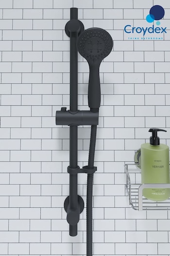 CROYDEX Black Nero Three Function Shower Set (T57561) | £69