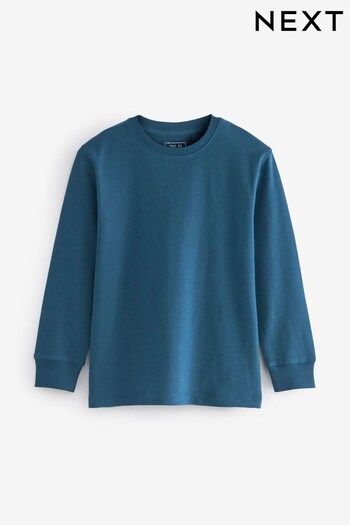 Mid Blue Long Sleeve Cosy T-Shirt (3-16yrs) (T58003) | £5 - £8.50