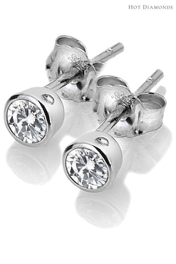 Hot Diamonds Silver Tone Tender White Topaz Earrings (T58159) | £45