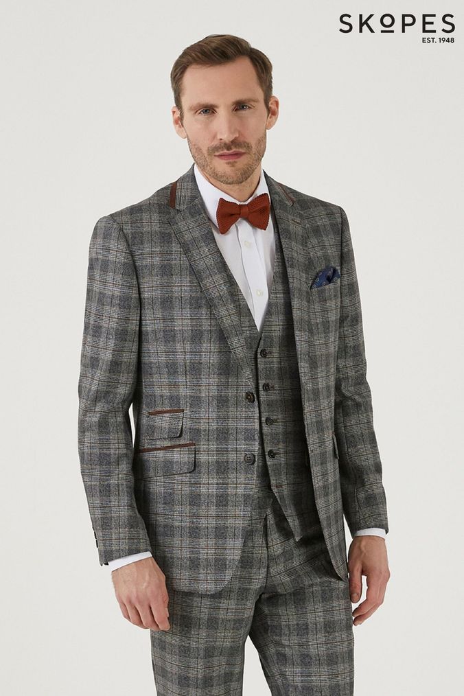 Buy Men s 50 IN Regular Short Grey Suits Regular Online Next UK