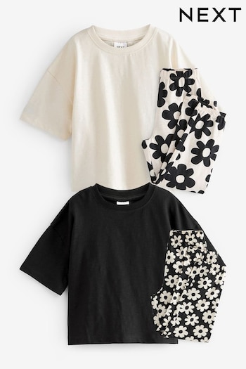 Black/White Floral Jogger Pyjamas 2 Pack (3-16yrs) (T58347) | £21 - £27