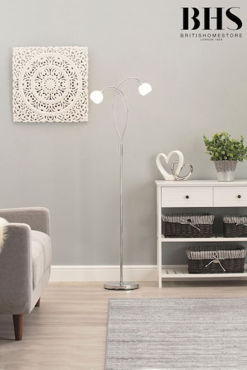 BHS Silver Soni Floor Lamp (T58543) | £100