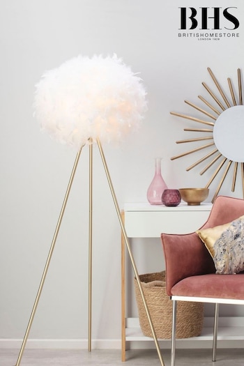 BHS White Feather Tripod Floor Lamp (T58548) | £110