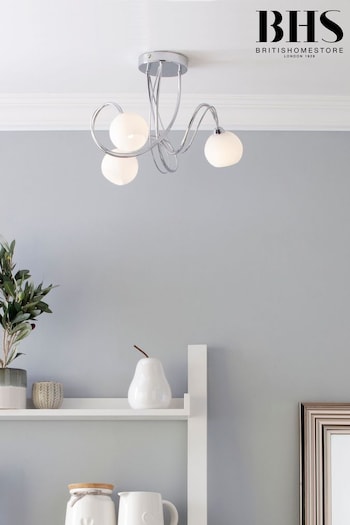 BHS Silver Soni Flush Ceiling Light (T58551) | £70