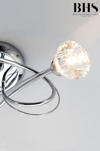 BHS Silver Marianne Flush Ceiling Light (T58564) | £70