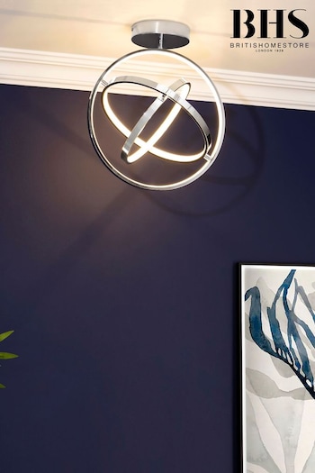 BHS Chrome Ingel 3 Rings Orbital LED Flush Ceiling Light (T58584) | £90