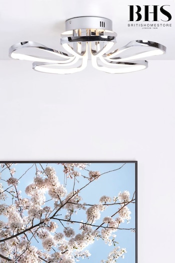 BHS Chrome Alvar LED 5 Petals Flush Ceiling Light (T58585) | £130