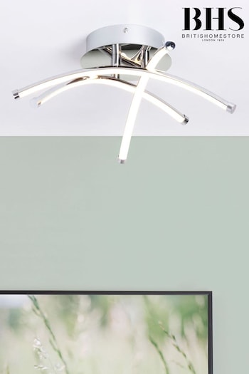 BHS Chrome Aalto Cross Over LED Flush Ceiling Light (T58586) | £85