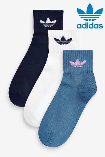 adidas Originals White Mid-Ankle Socks 3 Pack (T58712) | £9