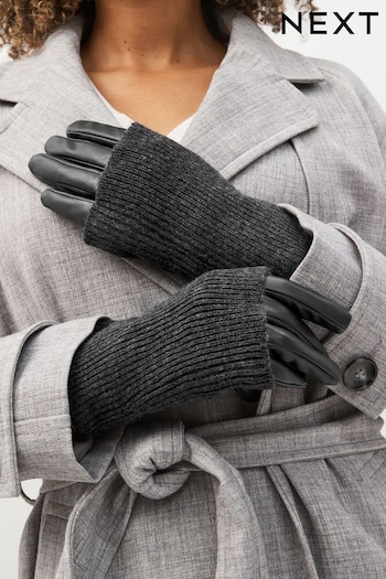 Black/Grey PU Glove Handwarmer (T58812) | £20