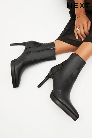 Black Forever Comfort® Point Toe Heeled Platform Boots (T59360) | £58