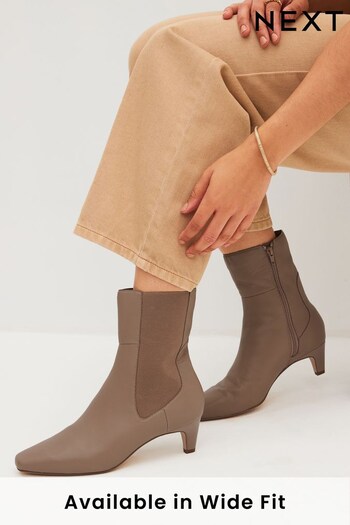 Mink Brown Regular/Wide Fit Chisel Toe Chelsea Ankle Boots (T59364) | £60
