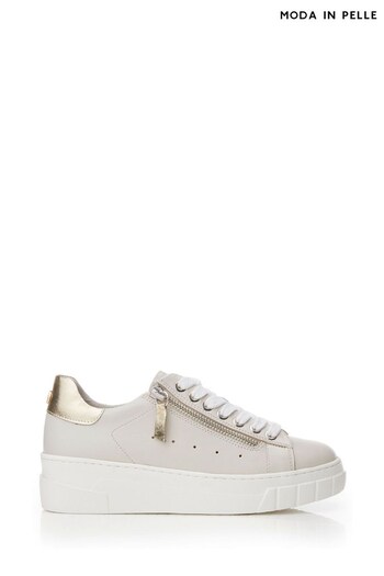Moda In Pelle Chunky Sole Lace-Up Trainers With Side Zip (T59399) | £95
