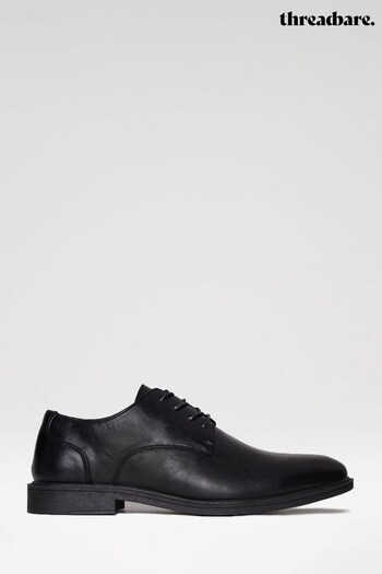Threadbare Black Smart Derby Shoes (T59459) | £36