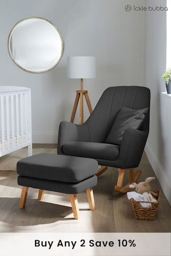 Ickle Bubba Black Eden Deluxe Nursery Chair and Stool (T59624) | £400