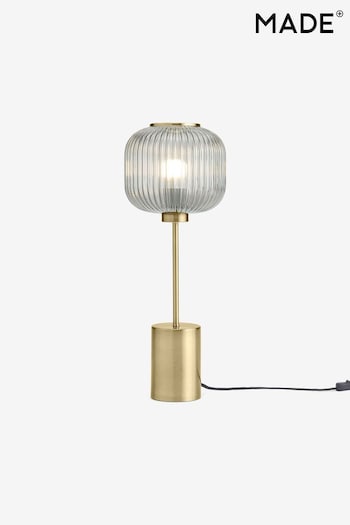 MADE.COM Grey & Antique Brass Briz Table Lamp (T59717) | £99