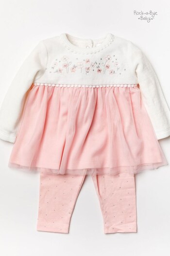 Rock-A-Bye Baby Boutique Pink Butterfly Print Cotton Set 2-Piece (T59863) | £22