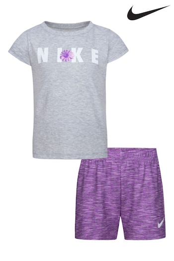 Nike Purple Little Kids T-Shirt and Shorts Set (T59958) | £30
