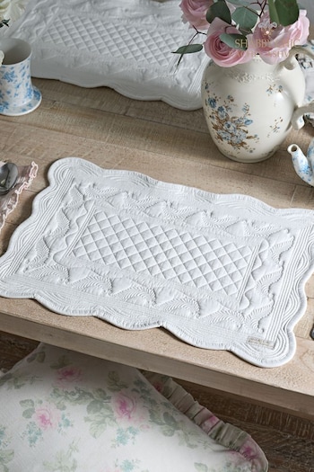 Shabby Chic by Rachel Ashwell® Set of 2 White Quilted Placemats (T60099) | £22