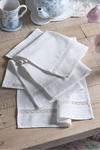 Shabby Chic by Rachel Ashwell® Set of 4 White Lace Napkins (T60102) | £20