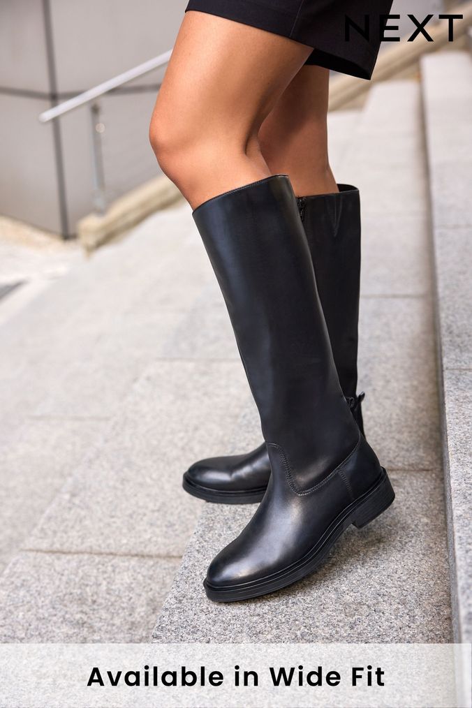 Womens knee store high boots flat