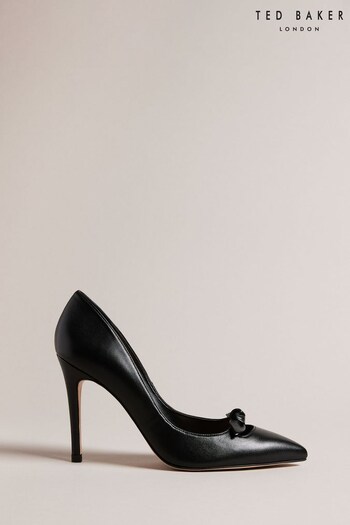 Ted Baker Teliah Black Pointed Bow 100mm Court Heels (T60152) | £130