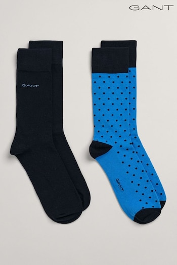 GANT Blue Solid and Dot Socks 2-Pack (T60162) | £16