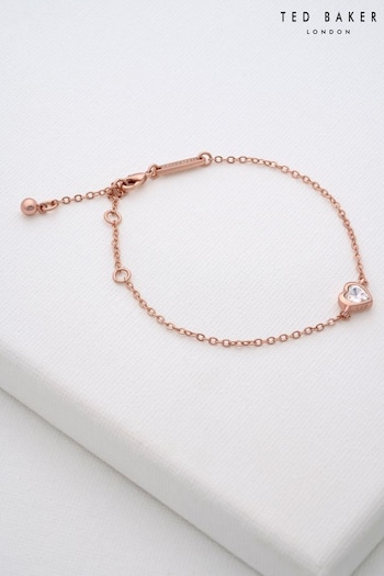 Ted Baker HANSAA: Gold Crystal Heart Adjustable Bracelet For Women (T60195) | £30