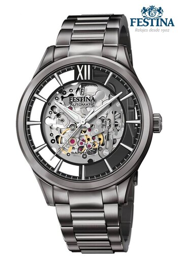 Festina Gents Grey Skeleton Automatic Watch (T60198) | £285