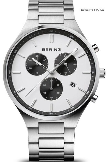 Bering Gents Silver Tone Titan Chrono Titanium Watch (T60202) | £249