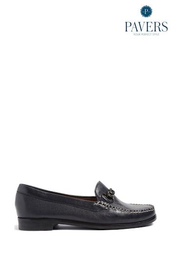 Pavers Blue Leather Snaffle Loafers (T60229) | £45