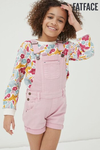 FatFace Pink Coloured Shortie Dungarees (T60274) | £24.50