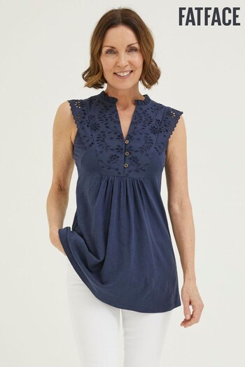 FatFace Blue Embroidered Jessica Tunic Top (T60279) | £46