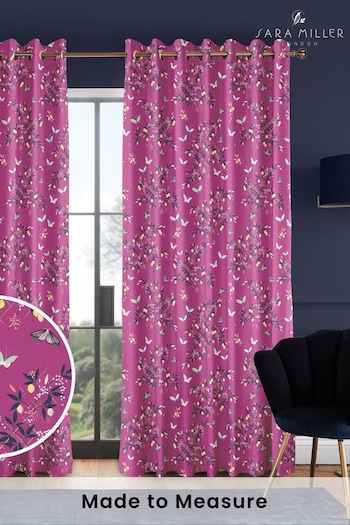 Sara Miller Purple Butterflies & Trellis Made to Measure Curtains (T60368) | £91