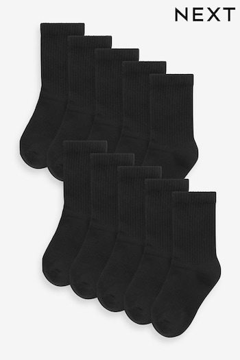 Black Sports Rib Socks 10 Pack (T60383) | £14.50 - £16.50