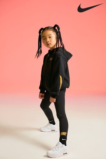 Nike Chaussures Black/Gold Little Kids Shine Hoodie and Leggings Set (T60391) | £45
