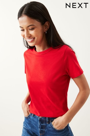 Red Essential 100% Pure Cotton Short Sleeve Crew Neck T-Shirt (T60414) | £6