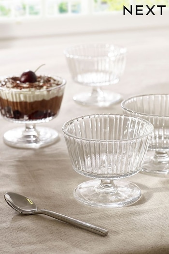 Set of 4 Clear Glass Trifle Dessert Bowls (T60685) | £18