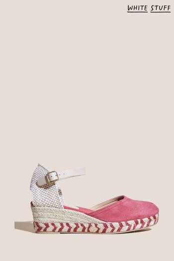 White Stuff Pink Espadrille Suede Closed Wedges (T60748) | £69