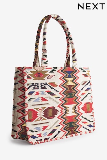 Multi Aztec Style Print Tote Bag (T60838) | £32