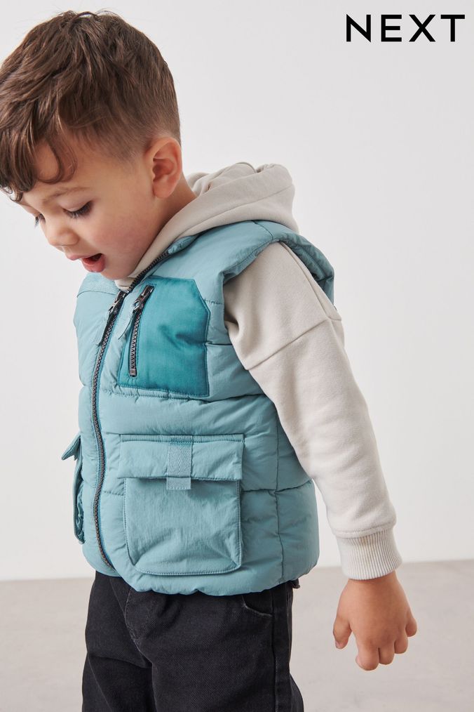 Mineral Blue Padded Gilet (3mths-10yrs) (T60992) | £24 - £28